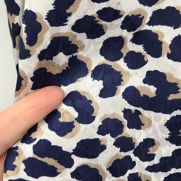 Vintage Eva Laurel Scarf Tie Neck Blouse 14 Leopard Print Long Sleeve Button Up - Picture 7 of 11